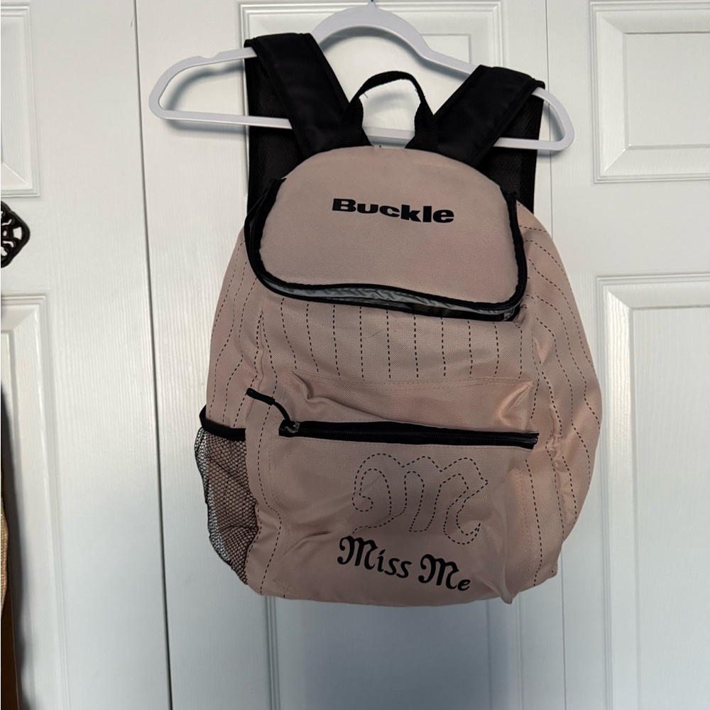 Buckle Black and Cream Backpack